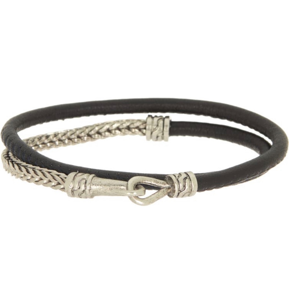 Area Stars men’s leather wrap bracelet